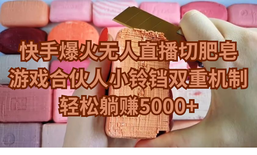 快手爆火项目：无人直播切肥皂+游戏合伙人小铃铛双重机制，轻松月入5000+-6G标准网